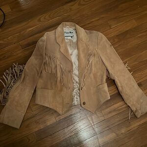 Vintage leather fringe jacket